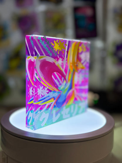 Cresselia CustomMade Pokemon Crystal Acrylic Block 10x10x1.5cm-Gift For him-Pokemon fan-Pokemon TCG PTCG-Pikachu Charizard Full Art