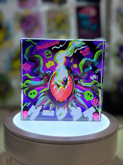 Darkrai CustomMade Pokemon Crystal Acrylic Block 10x10x1.5cm-Gift For him-Pokemon fan-Pokemon TCG PTCG-Pikachu Charizard Full Art
