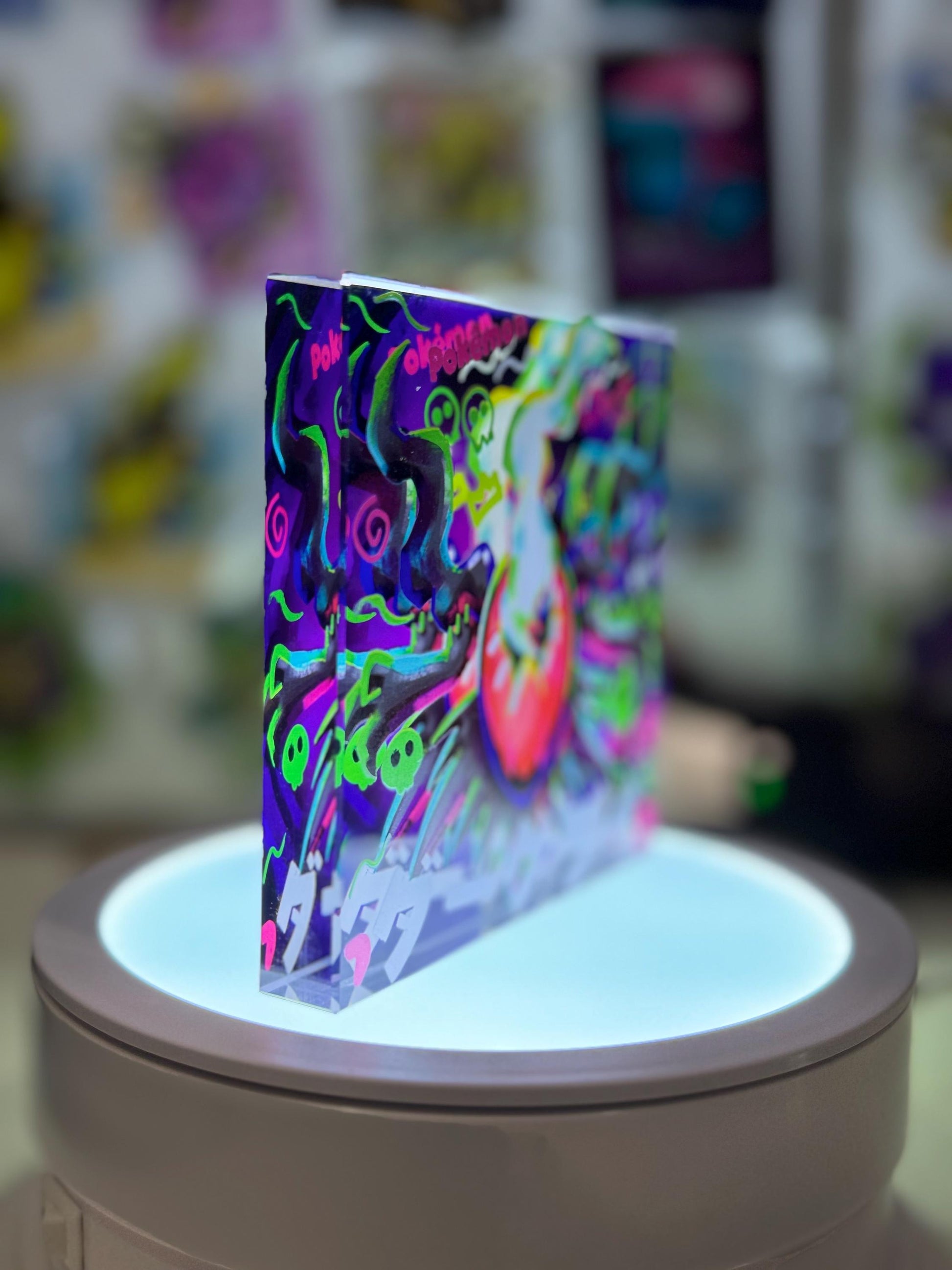 Darkrai CustomMade Pokemon Crystal Acrylic Block 10x10x1.5cm-Gift For him-Pokemon fan-Pokemon TCG PTCG-Pikachu Charizard Full Art