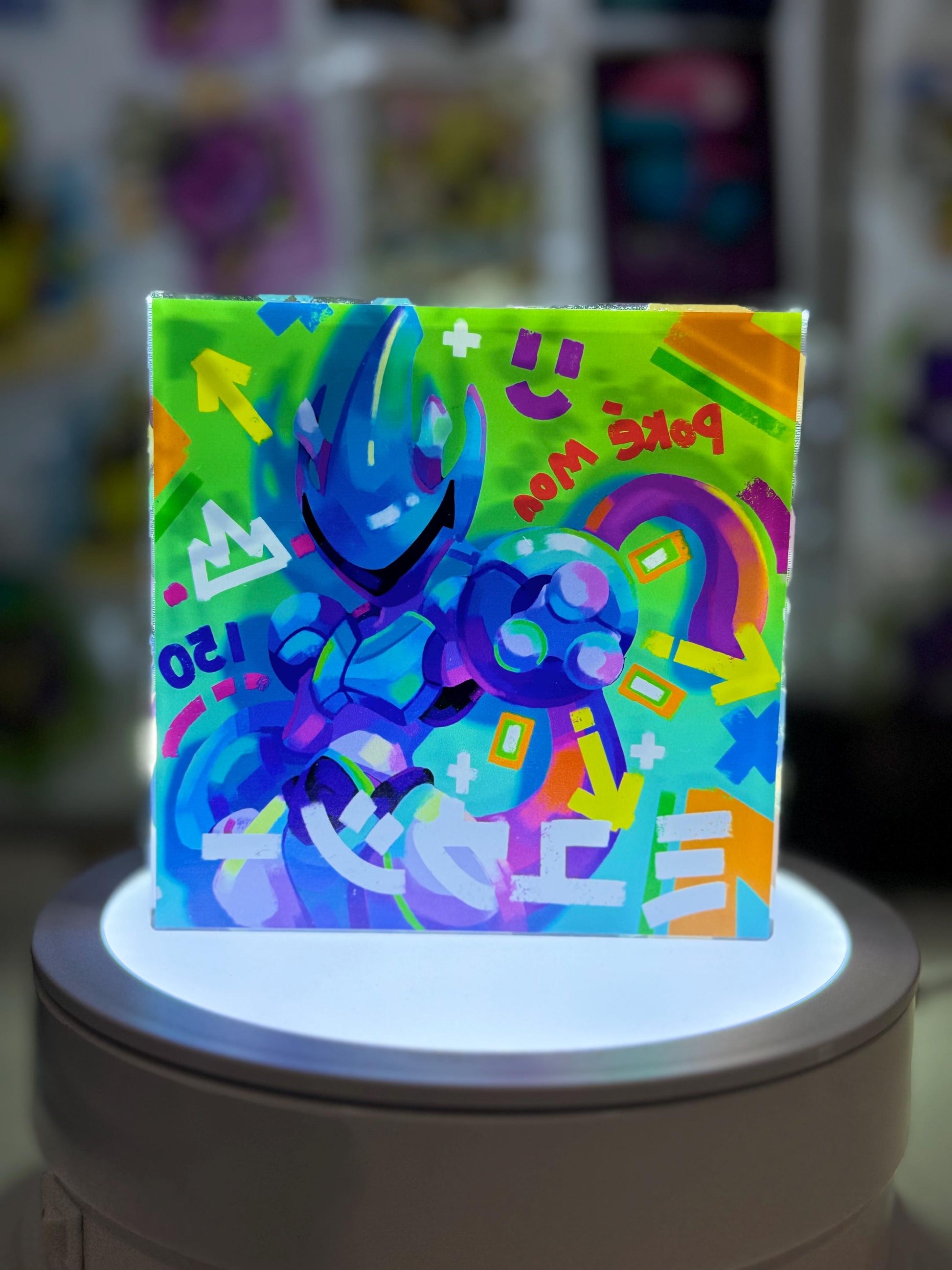 Mewtwo Pikachu CustomMade Pokemon Crystal Acrylic Block 10x10x1.5cm-Gift For him-Pokemon fan-Pokemon TCG PTCG-Pikachu Charizar Full Art