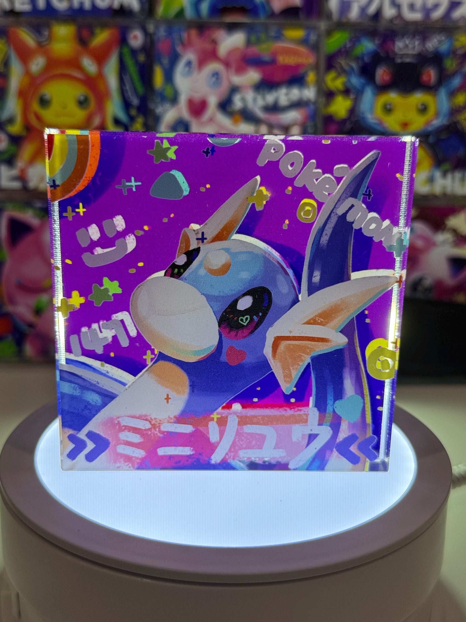 Dratini CustomMade Pokemon Crystal Acrylic Block 10x10x1.5cm-Gift For him-Pokemon fan-Pokemon TCG PTCG-Pikachu Charizard Full Art