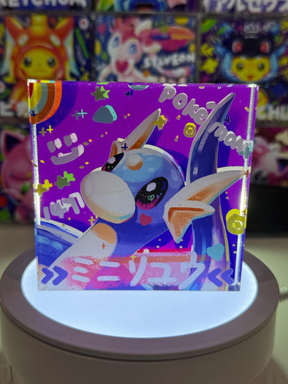 Dratini CustomMade Pokemon Crystal Acrylic Block 10x10x1.5cm-Gift For him-Pokemon fan-Pokemon TCG PTCG-Pikachu Charizard Full Art