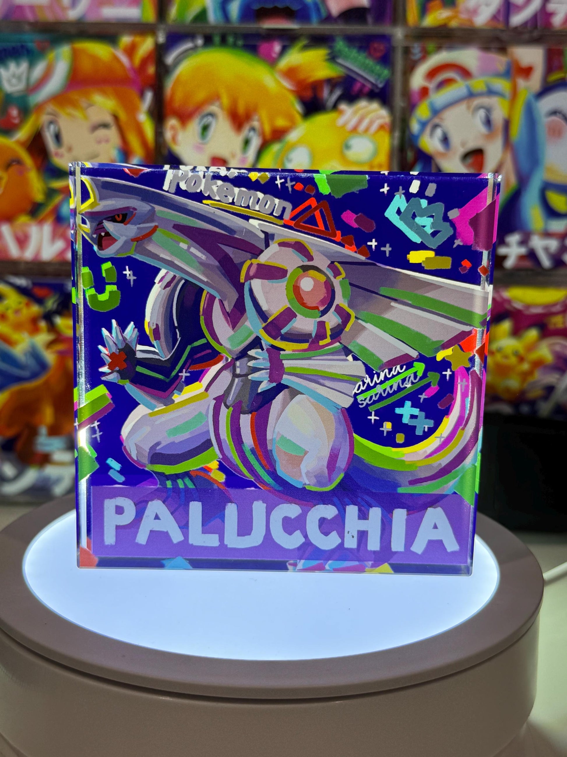 Palucchia CustomMade Pokemon Crystal Acrylic Block 10cmx10cmx1.5cm-Gift For him-Pokemon fan-Pokemon TCG PTCG-Pikachu Charizard Full Art