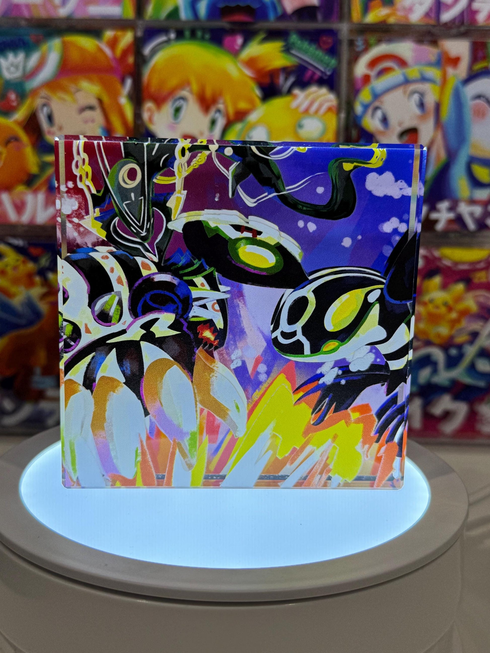 Groudon Kyogre CustomMade Pokemon Crystal Acrylic Block 10x10x1.5cm-Gift For him-Pokemon fan-Pokemon TCG PTCG-Pikachu Charizard Full Art