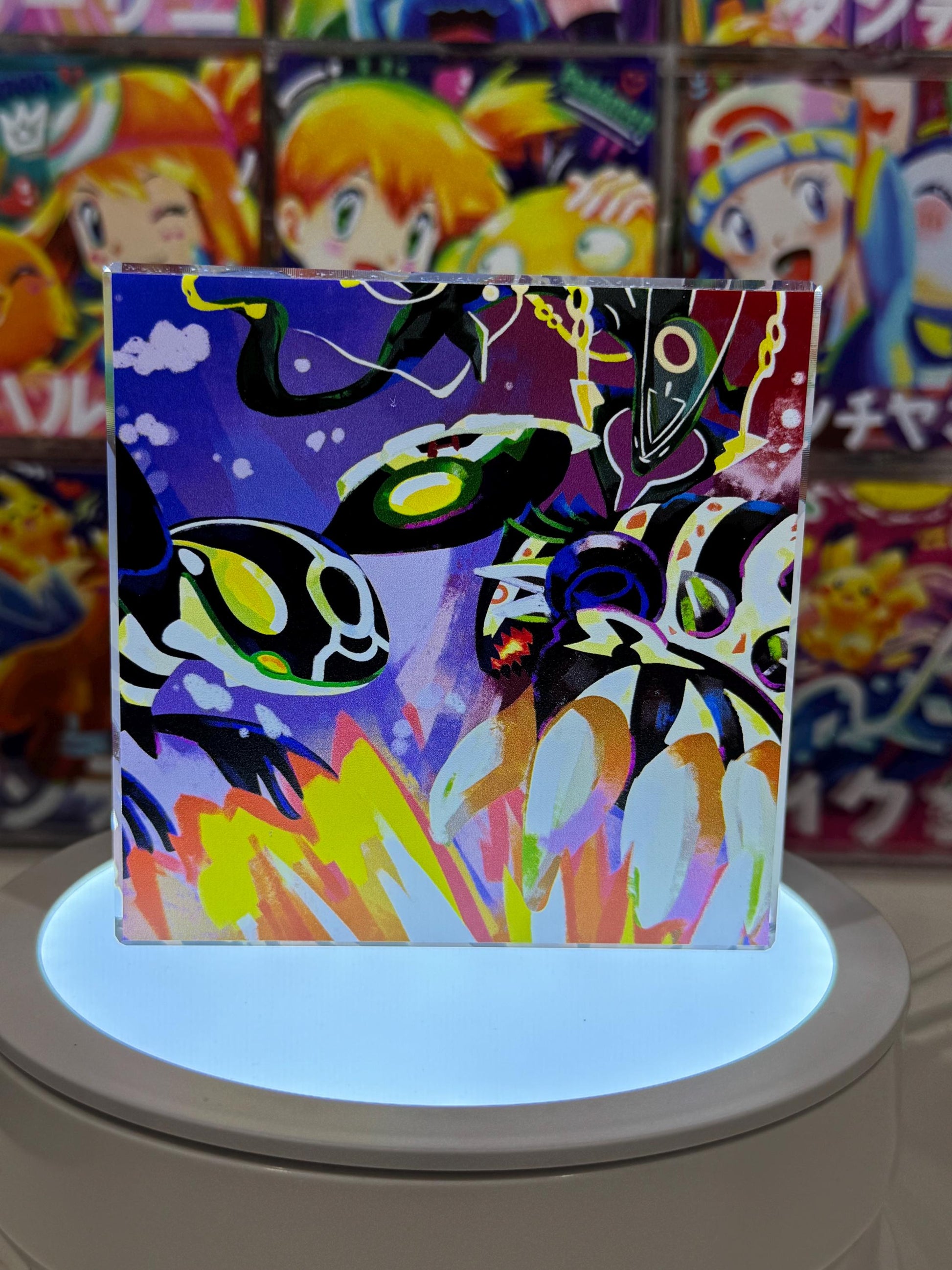 Groudon Kyogre CustomMade Pokemon Crystal Acrylic Block 10x10x1.5cm-Gift For him-Pokemon fan-Pokemon TCG PTCG-Pikachu Charizard Full Art