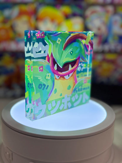 Bellsprout Evolution Chain CustomMade Pokemon Crystal Acrylic Block 10x10x1.5cm-Gift For him-Pokemon fan-Pokemon TCG PTCG Full Art