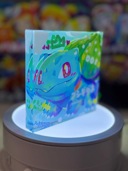 Bulbasaur Evolution Chain CustomMade Pokemon Crystal Acrylic Block 10x10x1.5cm-Gift For him-Pokemon fan-Pokemon TCG PTCG Full Art