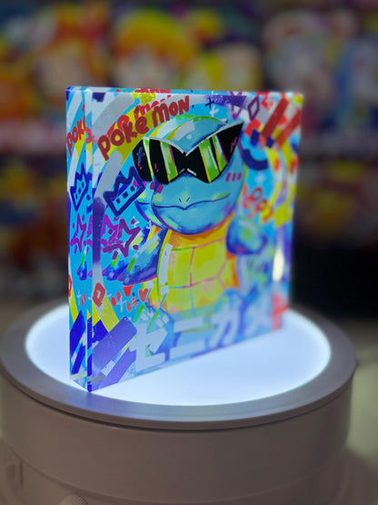 Squirtle Evolution Chain CustomMade Pokemon Crystal Acrylic Block 10x10x1.5cm-Gift For him-Pokemon fan-Pokemon TCG PTCG Full Art