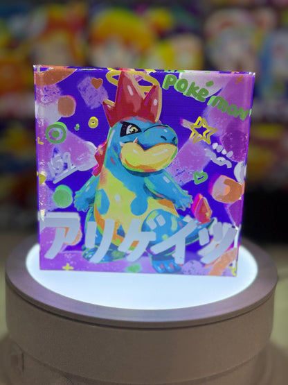Totodile Evolution Chain CustomMade Pokemon Crystal Acrylic Block 10x10x1.5cm-Gift For him-Pokemon fan-Pokemon TCG PTCG Full Art