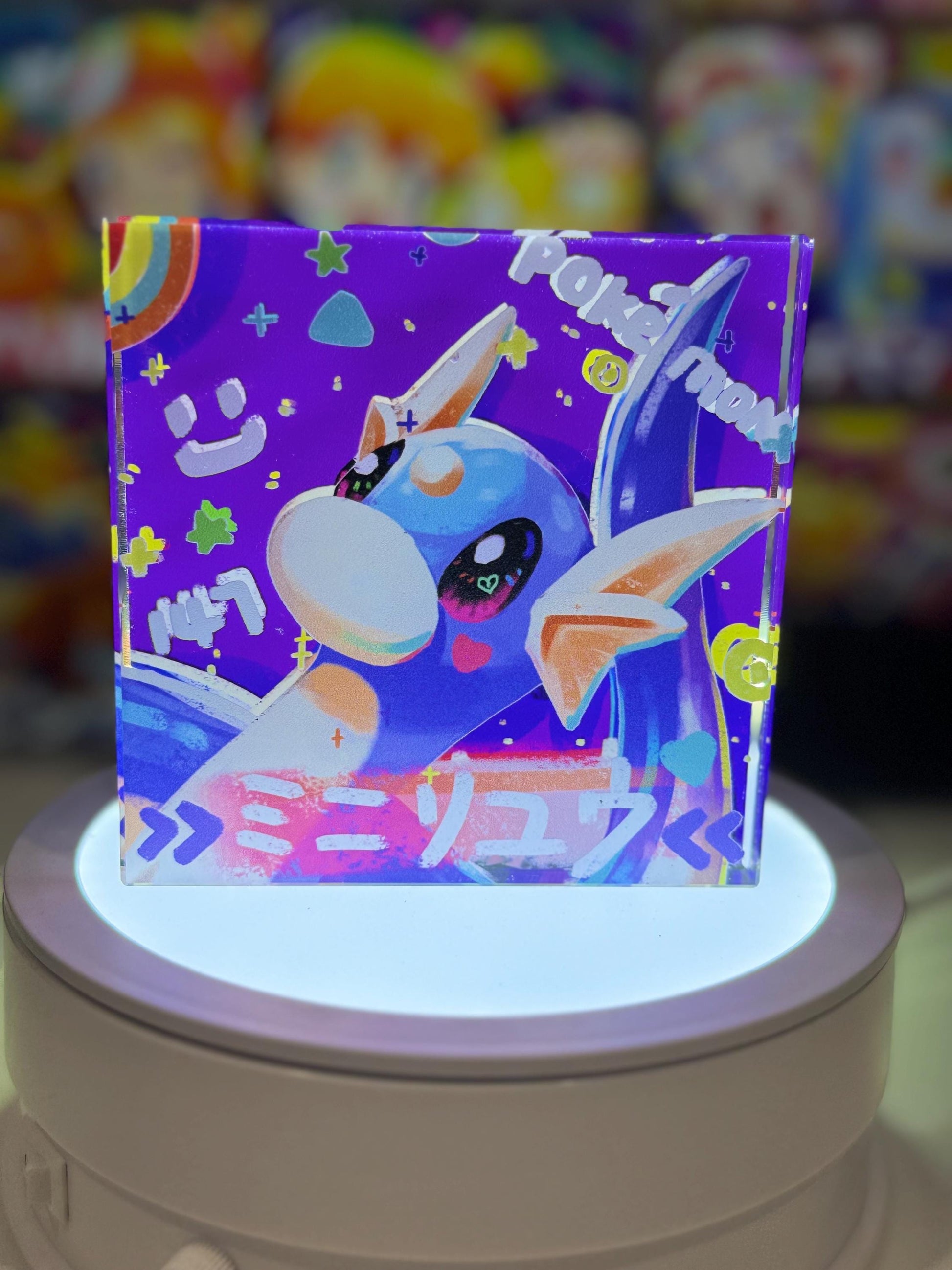 Dragonite Evolution Chain CustomMade Pokemon Crystal Acrylic Block 10x10x1.5cm-Gift For him-Pokemon fan-Pokemon TCG PTCG Full Art