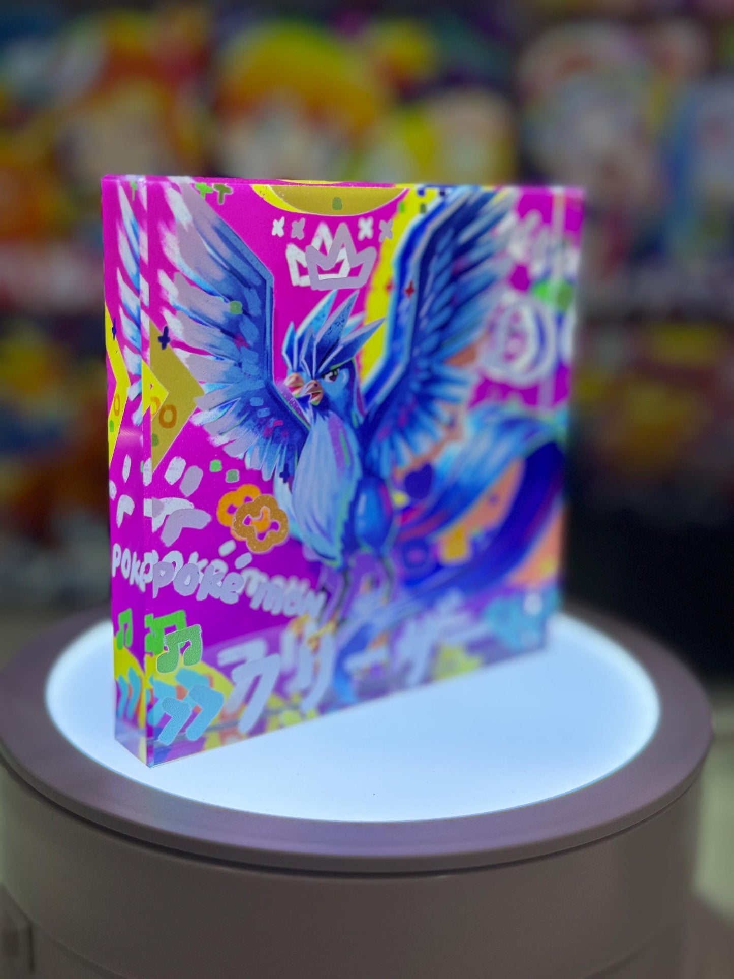 Articuno Zapdos Moltres Legendary CustomMade Pokemon Crystal Acrylic Block 10x10x1.5cm-Gift For him-Pokemon fan-Pokemon TCG PTCG Full Art