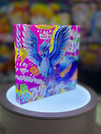 Articuno Zapdos Moltres Legendary CustomMade Pokemon Crystal Acrylic Block 10x10x1.5cm-Gift For him-Pokemon fan-Pokemon TCG PTCG Full Art