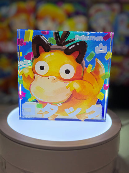 Psyduck Golduck Evolution CustomMade Pokemon Crystal Acrylic Block 10x10x1.5cm-Gift For him-Pokemon fan-Pokemon TCG PTCG Full Art