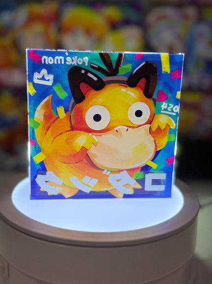 Psyduck Golduck Evolution CustomMade Pokemon Crystal Acrylic Block 10x10x1.5cm-Gift For him-Pokemon fan-Pokemon TCG PTCG Full Art