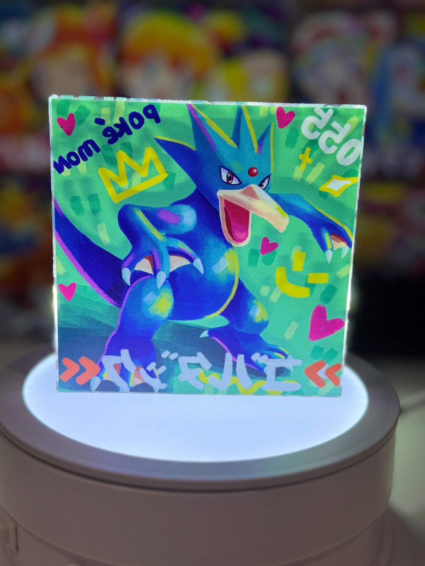 Psyduck Golduck Evolution CustomMade Pokemon Crystal Acrylic Block 10x10x1.5cm-Gift For him-Pokemon fan-Pokemon TCG PTCG Full Art