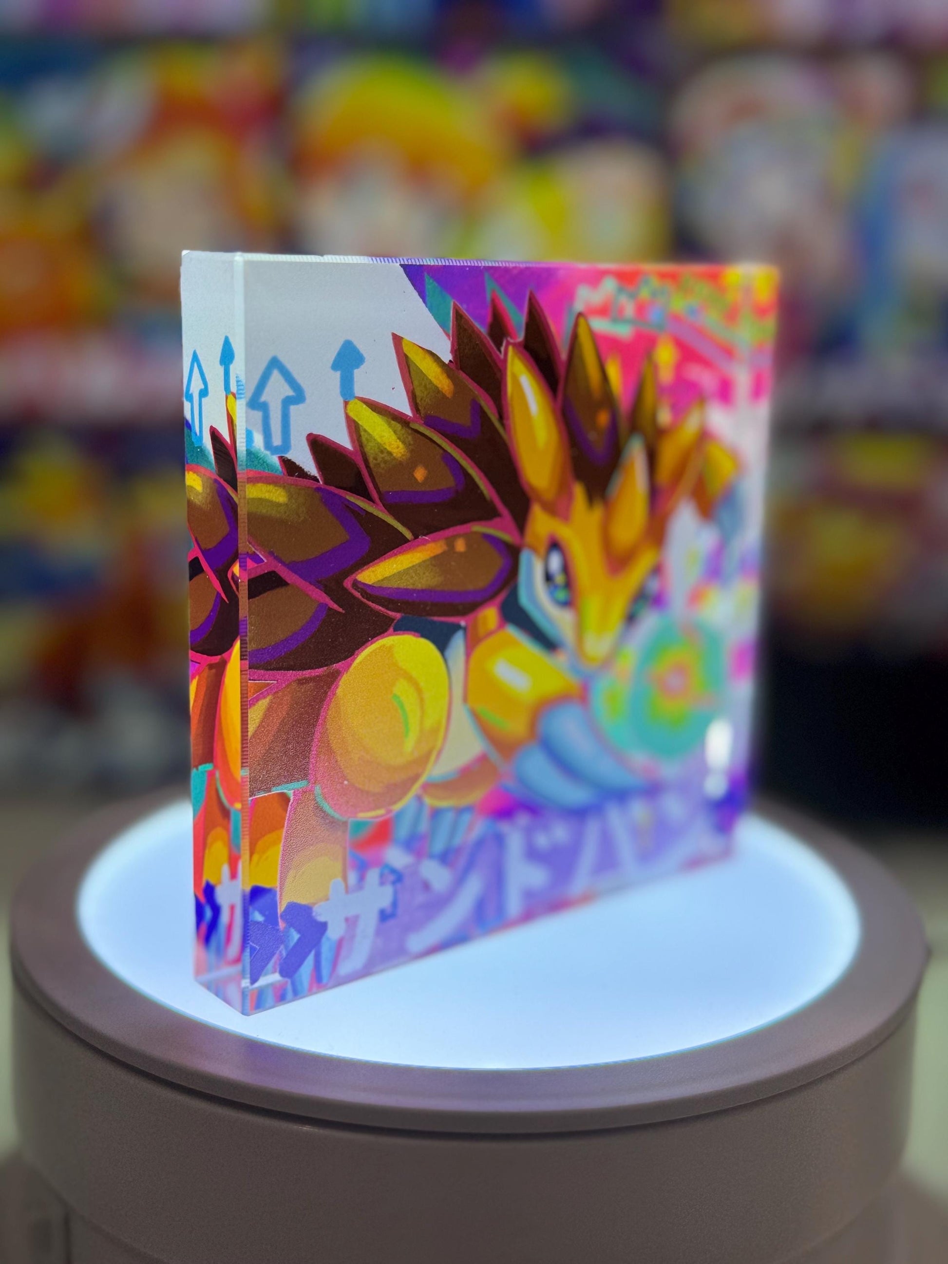 Sandshrew Sandslash Evolution CustomMade Pokemon Crystal Acrylic Block 10x10x1.5cm-Gift For him-Pokemon fan-Pokemon TCG PTCG Full Art