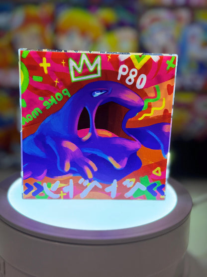 Grimer Muk Evolution Chain CustomMade Pokemon Crystal Acrylic Block 10x10x1.5cm-Gift For him-Pokemon fan-Pokemon TCG PTCG Full Art