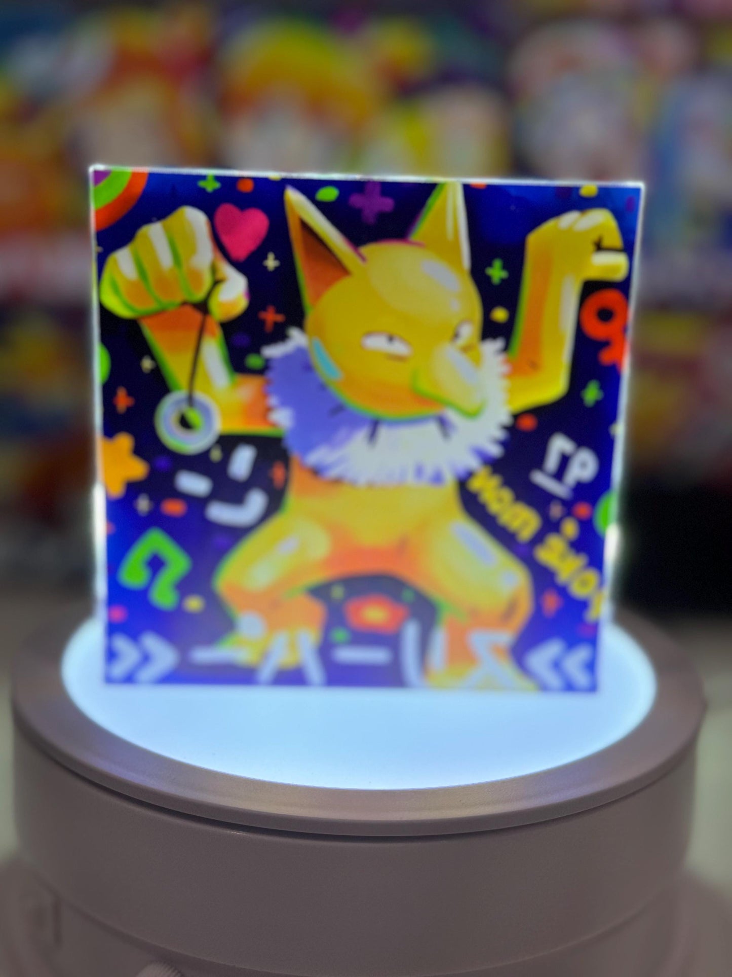 Drowzee Hypno Evolution Chain CustomMade Pokemon Crystal Acrylic Block 10x10x1.5cm-Gift For him-Pokemon fan-Pokemon TCG PTCG Full Art