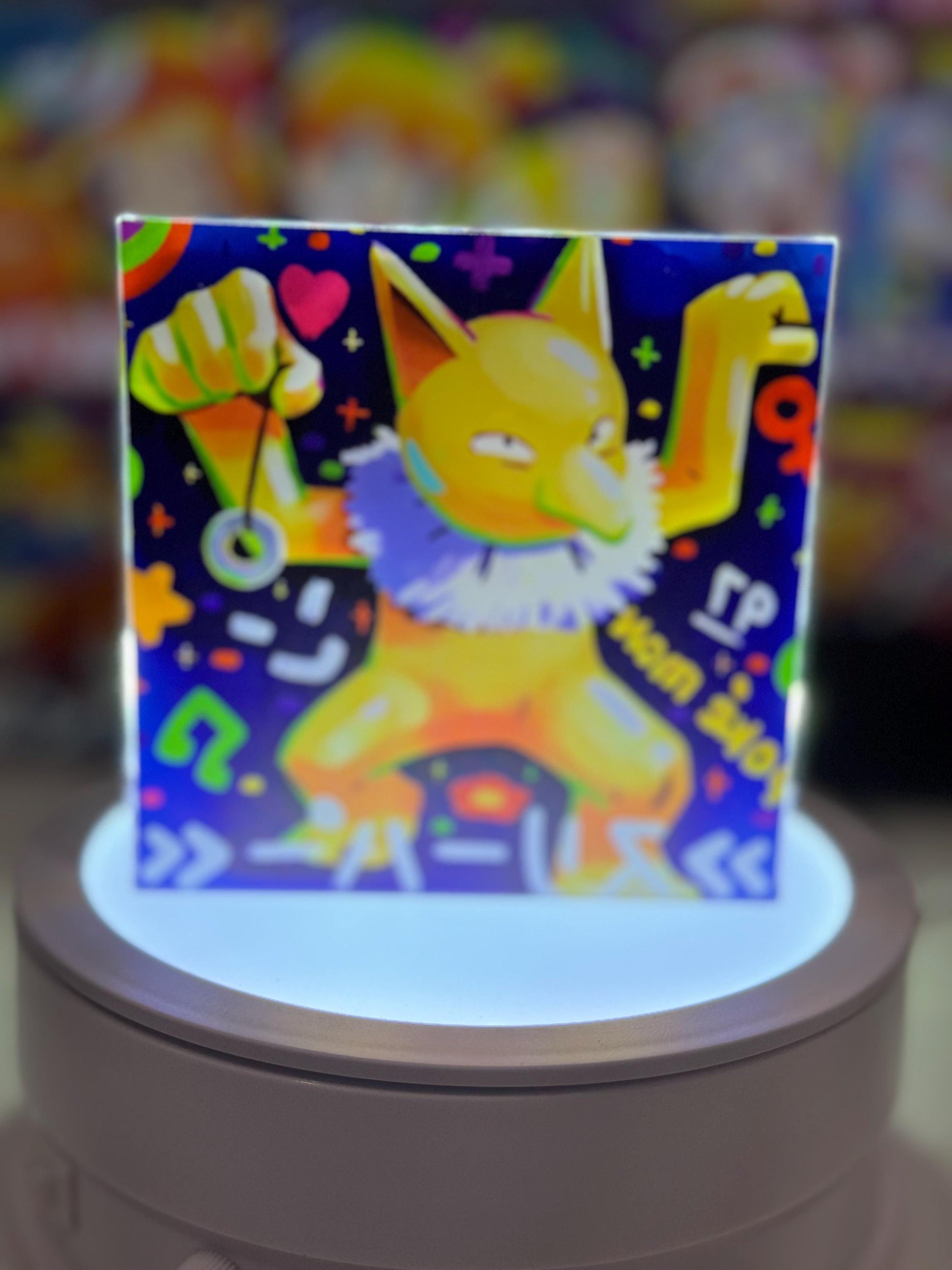 Drowzee Hypno Evolution Chain CustomMade Pokemon Crystal Acrylic Block 10x10x1.5cm-Gift For him-Pokemon fan-Pokemon TCG PTCG Full Art