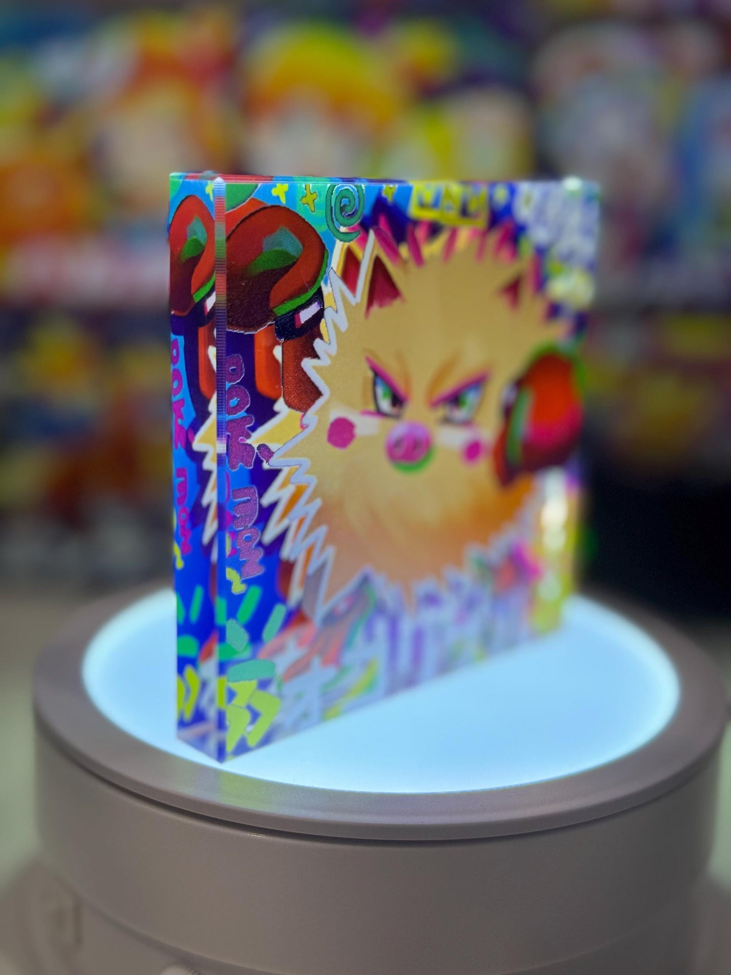 Mankey Primeape Evolution Chain CustomMade Pokemon Crystal Acrylic Block 10x10x1.5cm-Gift For him-Pokemon fan-Pokemon TCG PTCG Full Art