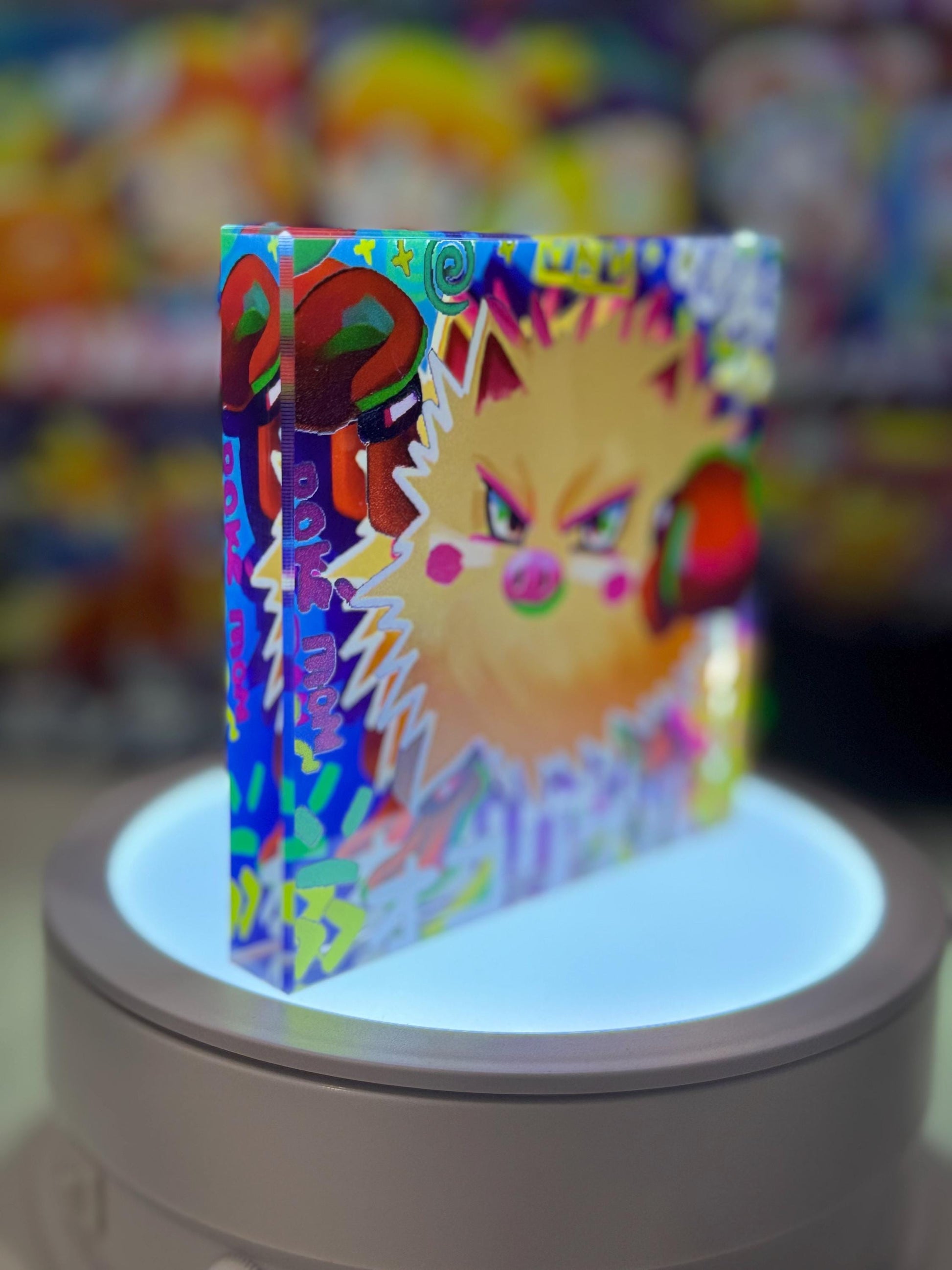 Mankey Primeape Evolution Chain CustomMade Pokemon Crystal Acrylic Block 10x10x1.5cm-Gift For him-Pokemon fan-Pokemon TCG PTCG Full Art