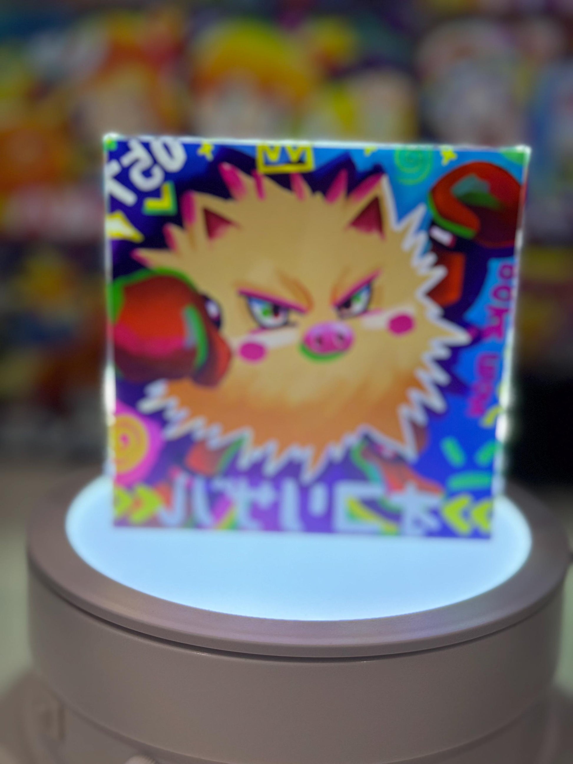 Mankey Primeape Evolution Chain CustomMade Pokemon Crystal Acrylic Block 10x10x1.5cm-Gift For him-Pokemon fan-Pokemon TCG PTCG Full Art