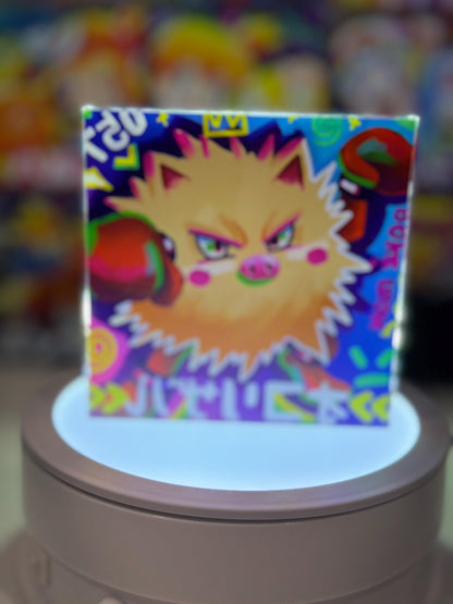 Mankey Primeape Evolution Chain CustomMade Pokemon Crystal Acrylic Block 10x10x1.5cm-Gift For him-Pokemon fan-Pokemon TCG PTCG Full Art