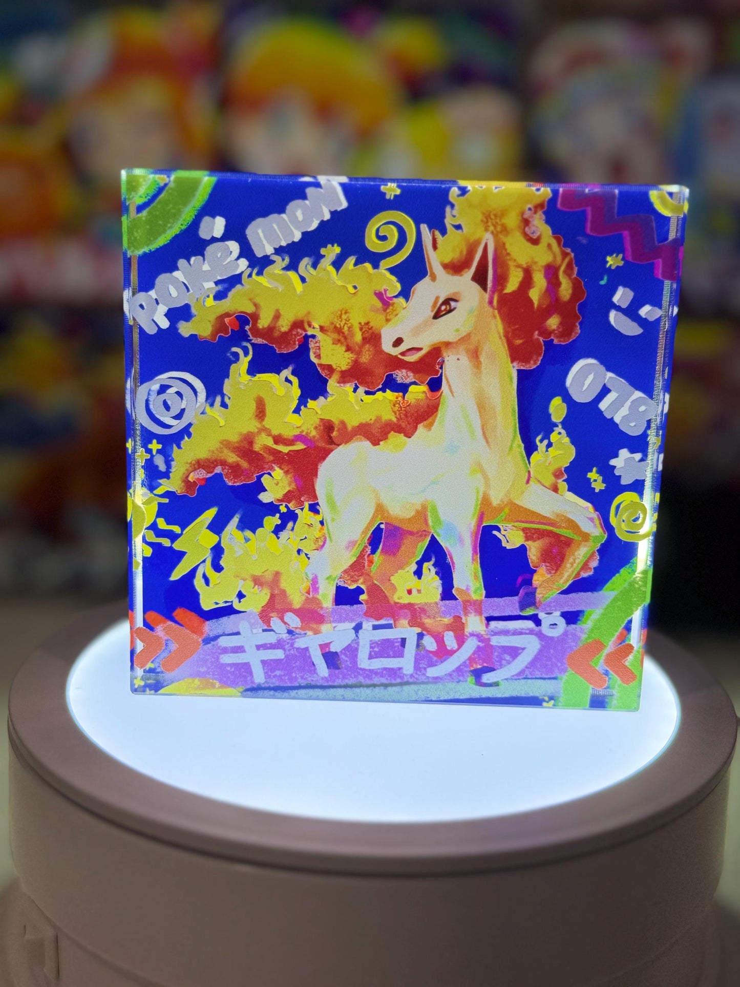 Ponyta Rapidash Evolution Chain CustomMade Pokemon Crystal Acrylic Block 10x10x1.5cm-Gift For him-Pokemon fan-Pokemon TCG PTCG Full Art