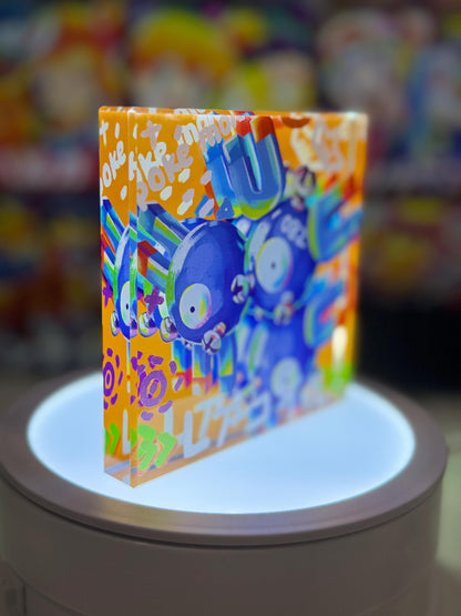 Magnemite Magneton Evolution Chain CustomMade Pokemon Crystal Acrylic Block 10x10x1.5cmGift For him-Pokemon fan-Pokemon TCG PTCG Full Art