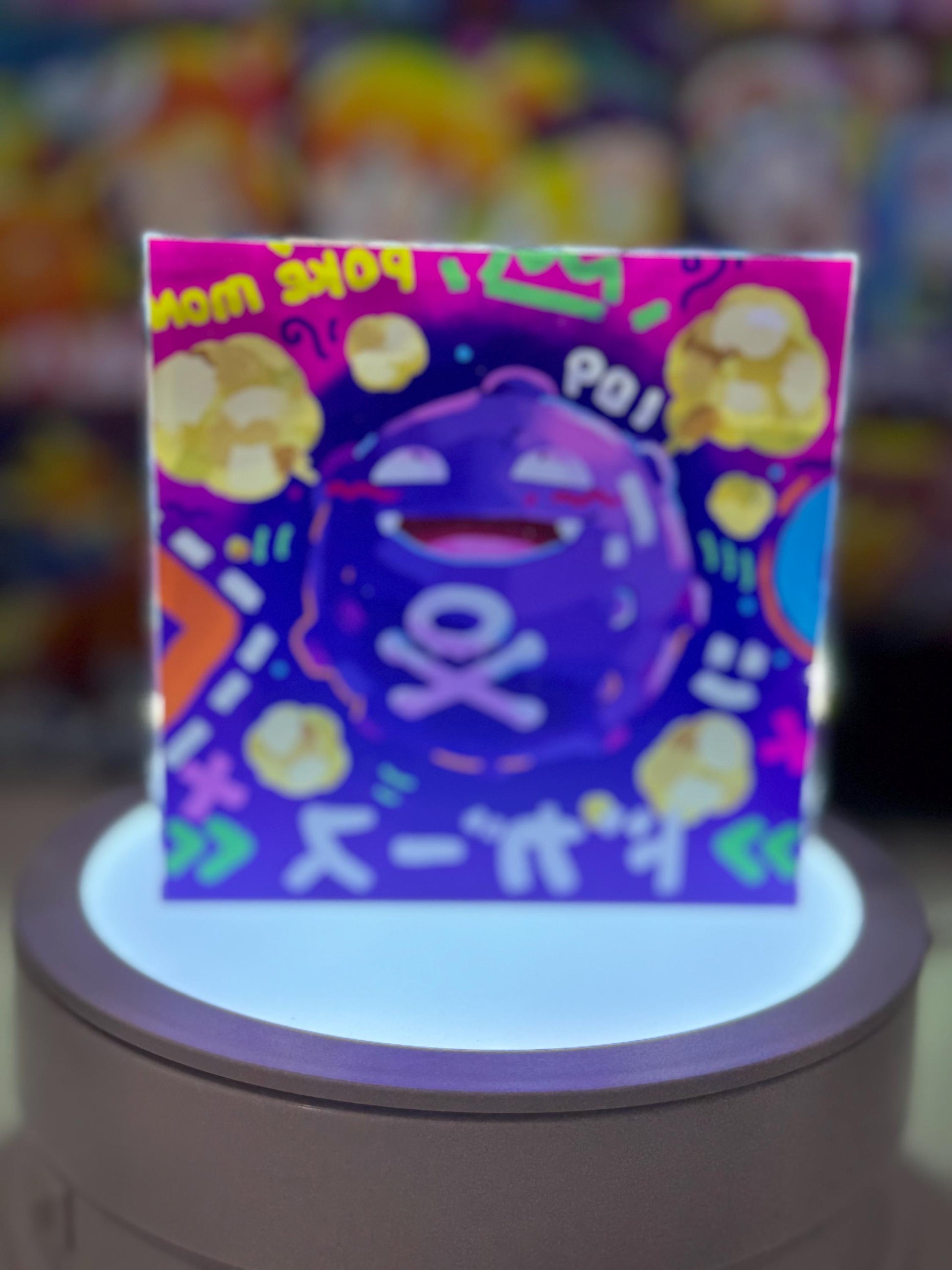 Koffing Weezing Evolution Chain CustomMade Pokemon Crystal Acrylic Block 10x10x1.5cm-Gift For him-Pokemon fan-Pokemon TCG PTCG Full Art