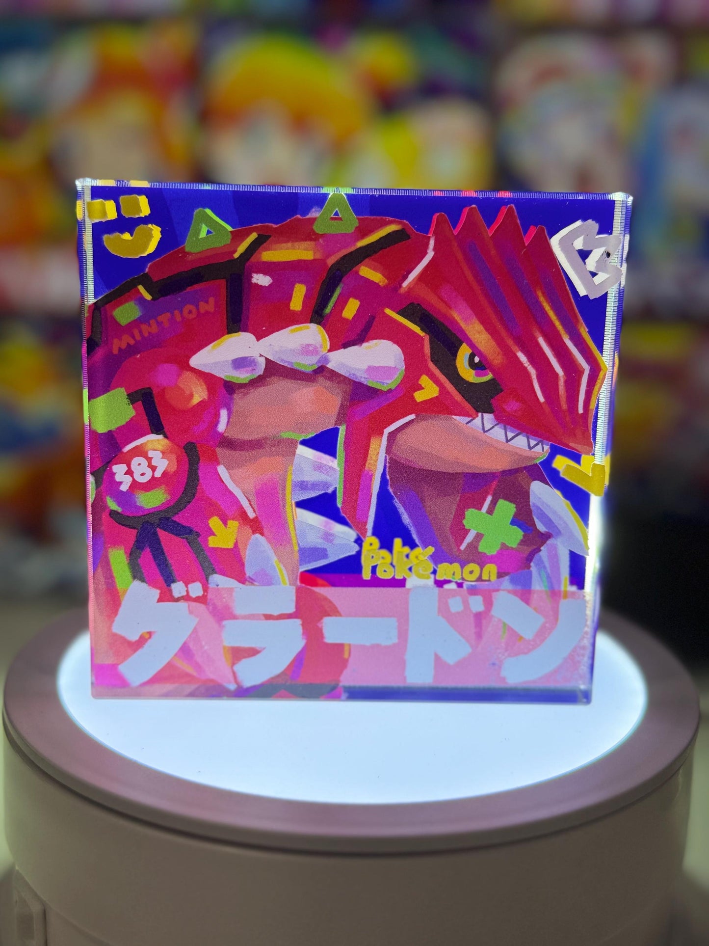 Groudon Kyogre Rayquaza Legendary CustomMade Pokemon Crystal Acrylic Block 10x10x1.5cm-Gift For him-Pokemon fan-Pokemon TCG PTCG Full Art