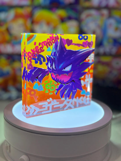 Gengar Collection lot of 5 CustomMade Pokemon Crystal Acrylic Block 10x10x1.5cm-Gift For him-Pokemon fan-Pokemon TCG PTCG Full Art