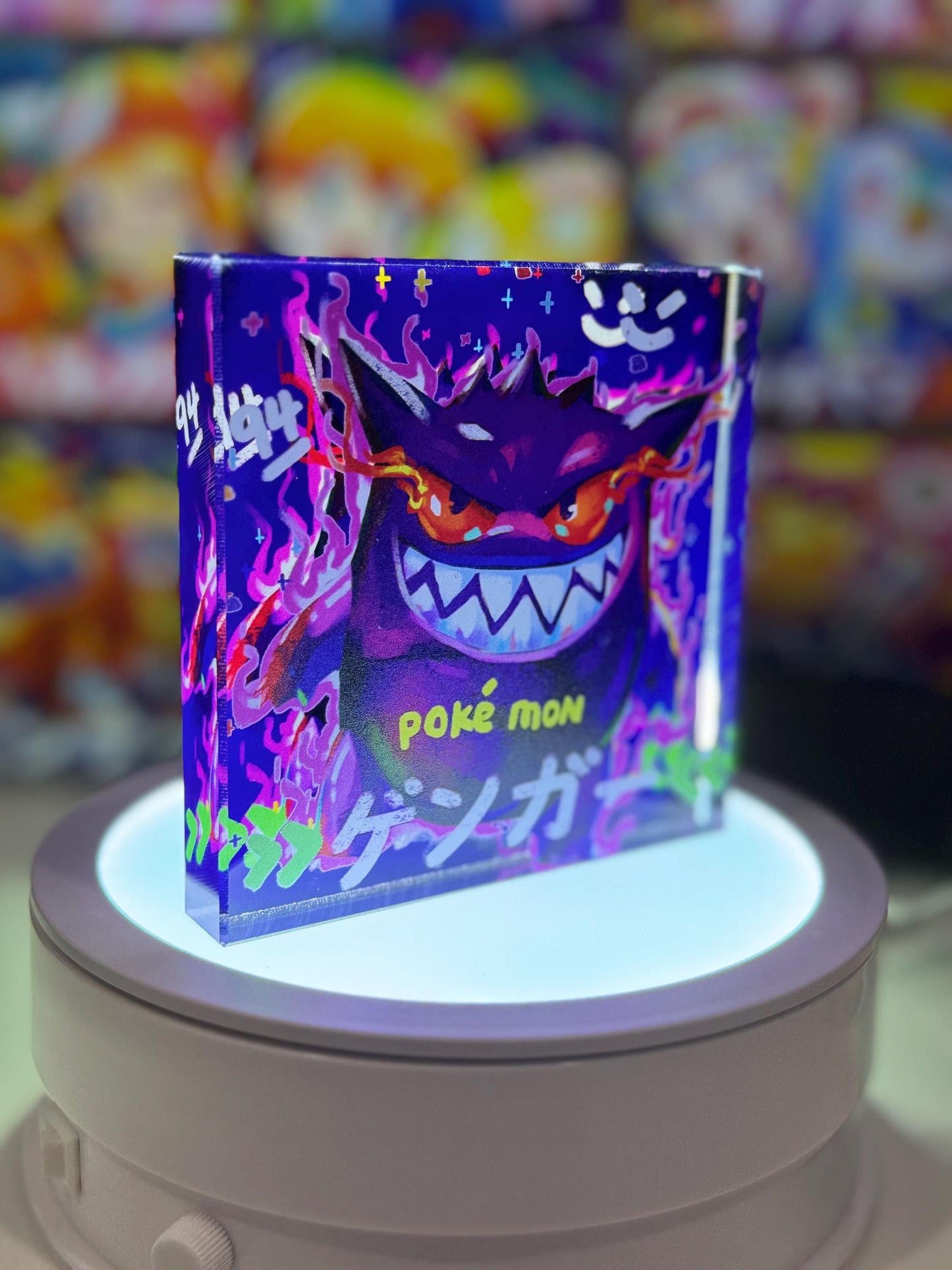 Gengar Collection lot of 5 CustomMade Pokemon Crystal Acrylic Block 10x10x1.5cm-Gift For him-Pokemon fan-Pokemon TCG PTCG Full Art