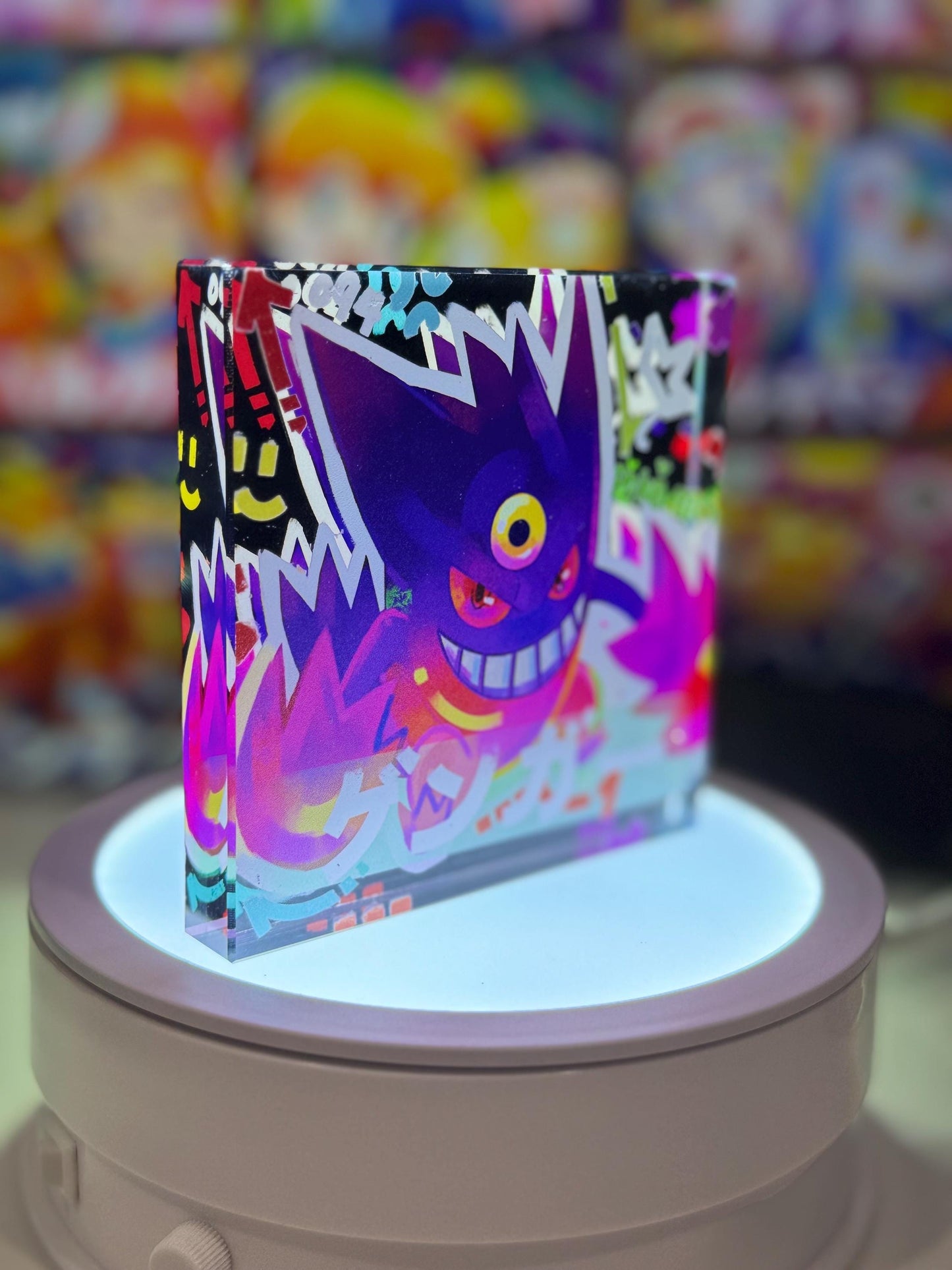 Gengar Collection lot of 5 CustomMade Pokemon Crystal Acrylic Block 10x10x1.5cm-Gift For him-Pokemon fan-Pokemon TCG PTCG Full Art