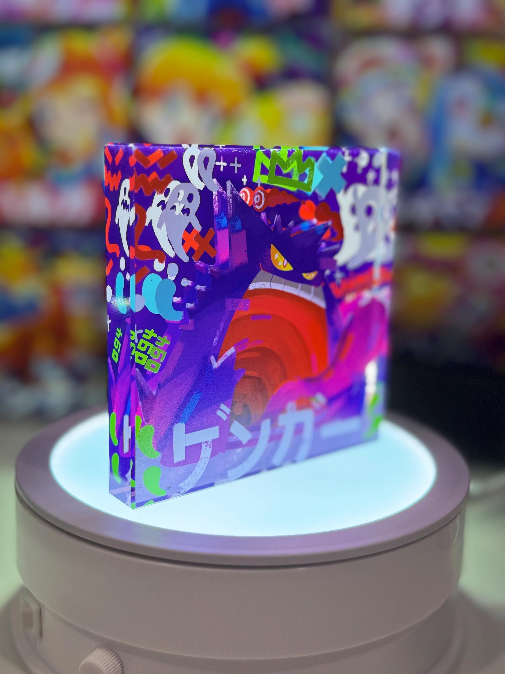 Gengar Collection lot of 5 CustomMade Pokemon Crystal Acrylic Block 10x10x1.5cm-Gift For him-Pokemon fan-Pokemon TCG PTCG Full Art