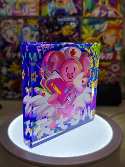 Blissey CustomMade Pokemon Acrylic Crystal Block-10cm Handcrafted Gift for Collectors TCG PTCG-Pikachu Charizard Original Display Art