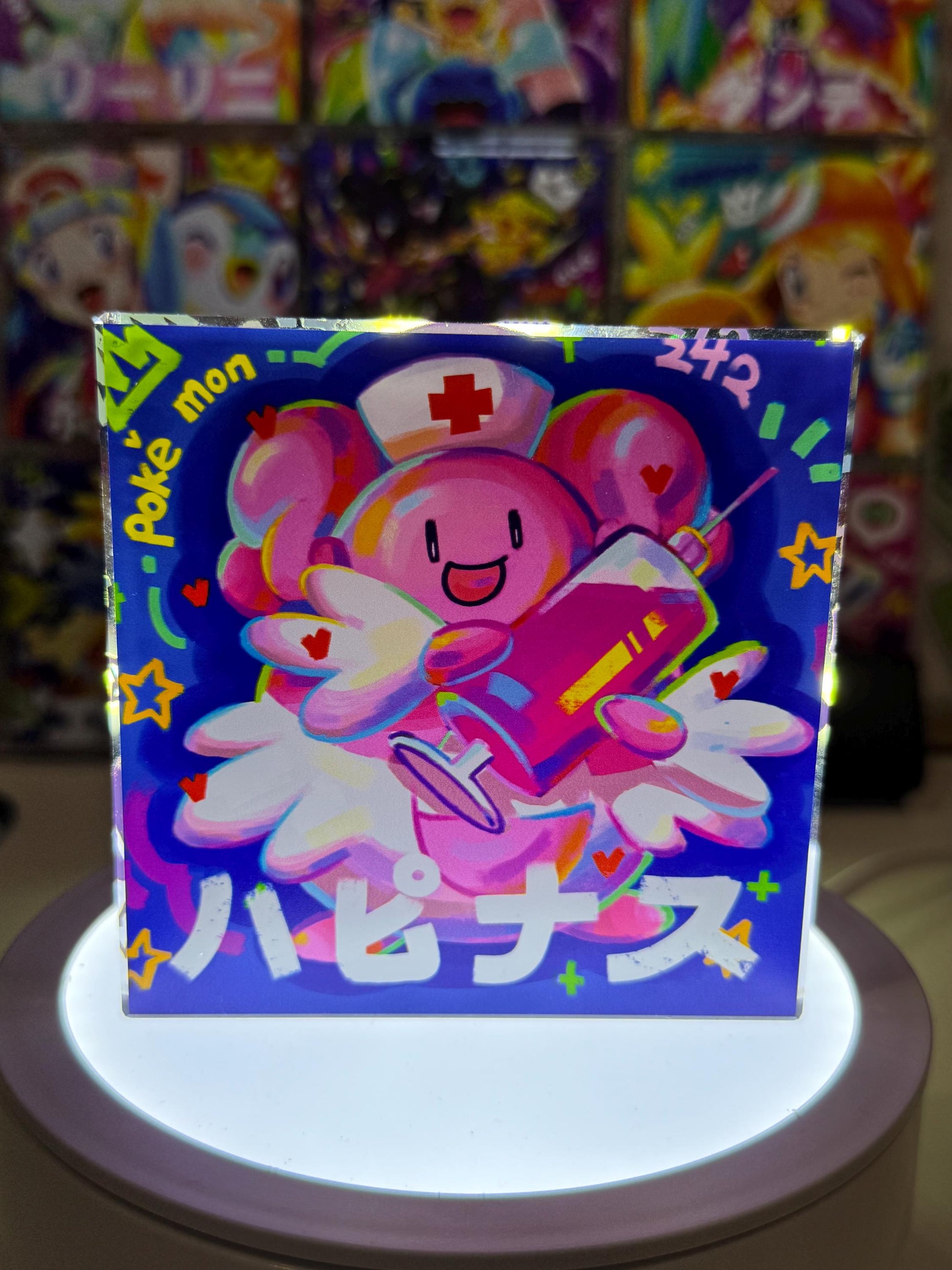 Blissey CustomMade Pokemon Acrylic Crystal Block-10cm Handcrafted Gift for Collectors TCG PTCG-Pikachu Charizard Original Display Art