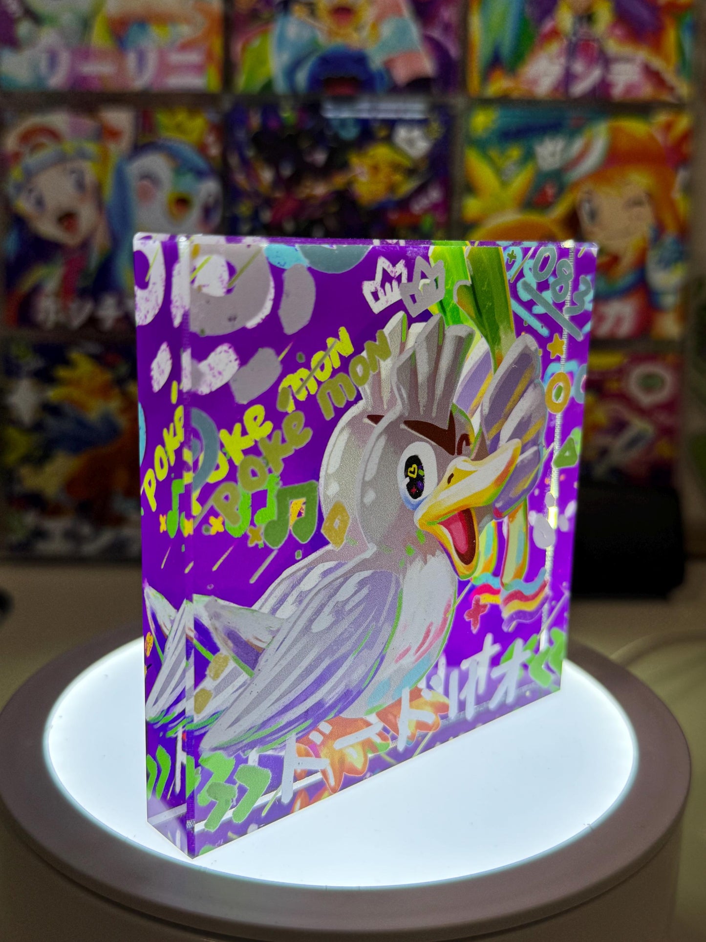 Farfetch’d CustomMade Pokemon Acrylic Crystal Block-10cm Handcrafted Gift for Collectors TCG PTCG-Pikachu Charizard Original Display Art