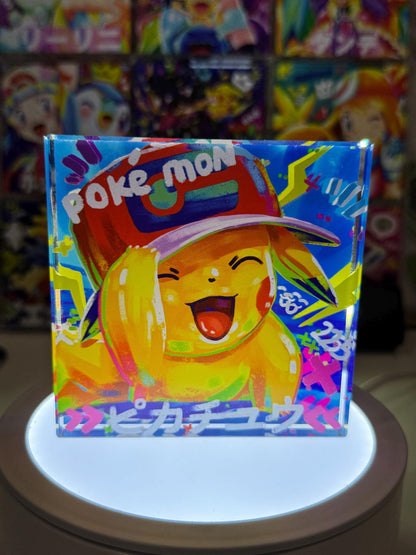 Pikachu CustomMade Pokemon Acrylic Crystal Block-10cm Handcrafted Gift for Collectors TCG PTCG-Pikachu Charizard Original Display Art