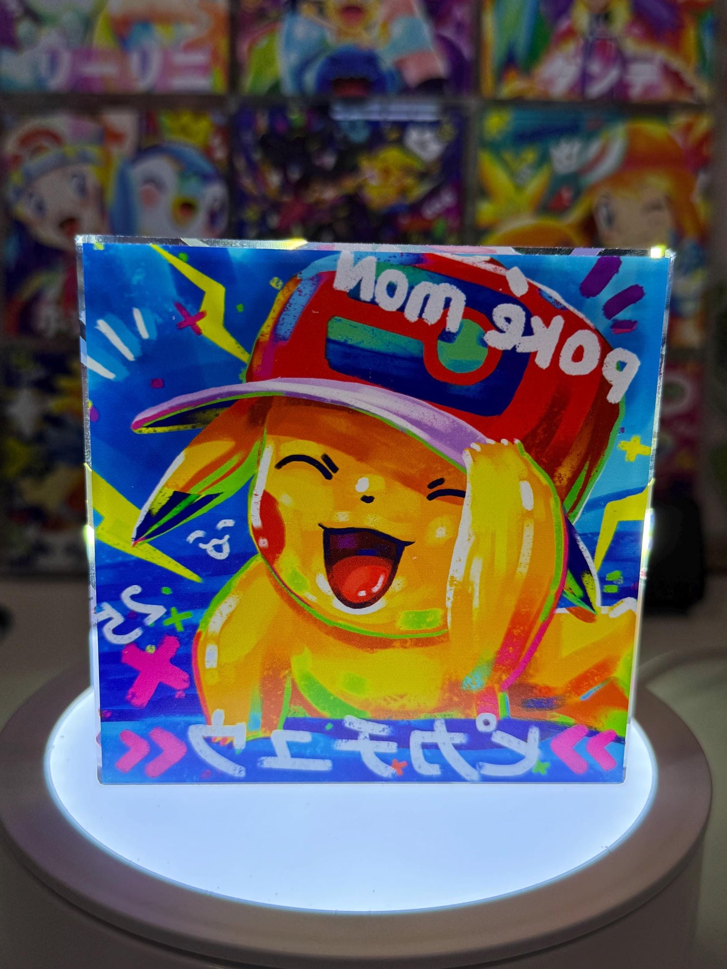 Pikachu CustomMade Pokemon Acrylic Crystal Block-10cm Handcrafted Gift for Collectors TCG PTCG-Pikachu Charizard Original Display Art