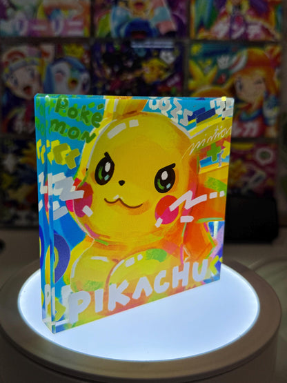 Pikachu CustomMade Pokemon Acrylic Crystal Block-10cm Handcrafted Gift for Collectors TCG PTCG-Pikachu Charizard Original Display Art