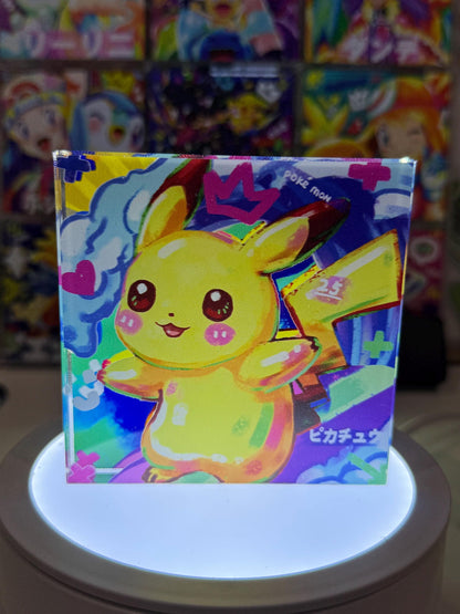 Pikachu CustomMade Pokemon Acrylic Crystal Block-10cm Handcrafted Gift for Collectors TCG PTCG-Pikachu Charizard Original Display Art