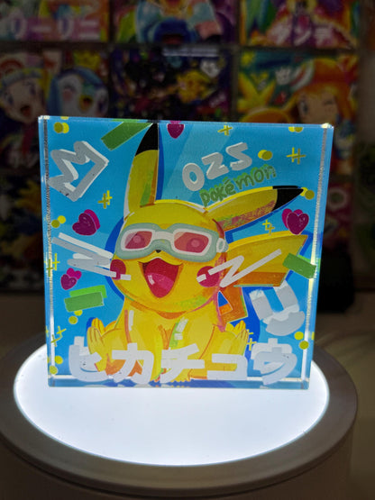 Pikachu CustomMade Pokemon Acrylic Crystal Block-10cm Handcrafted Gift for Collectors TCG PTCG-Pikachu Charizard Original Display Art
