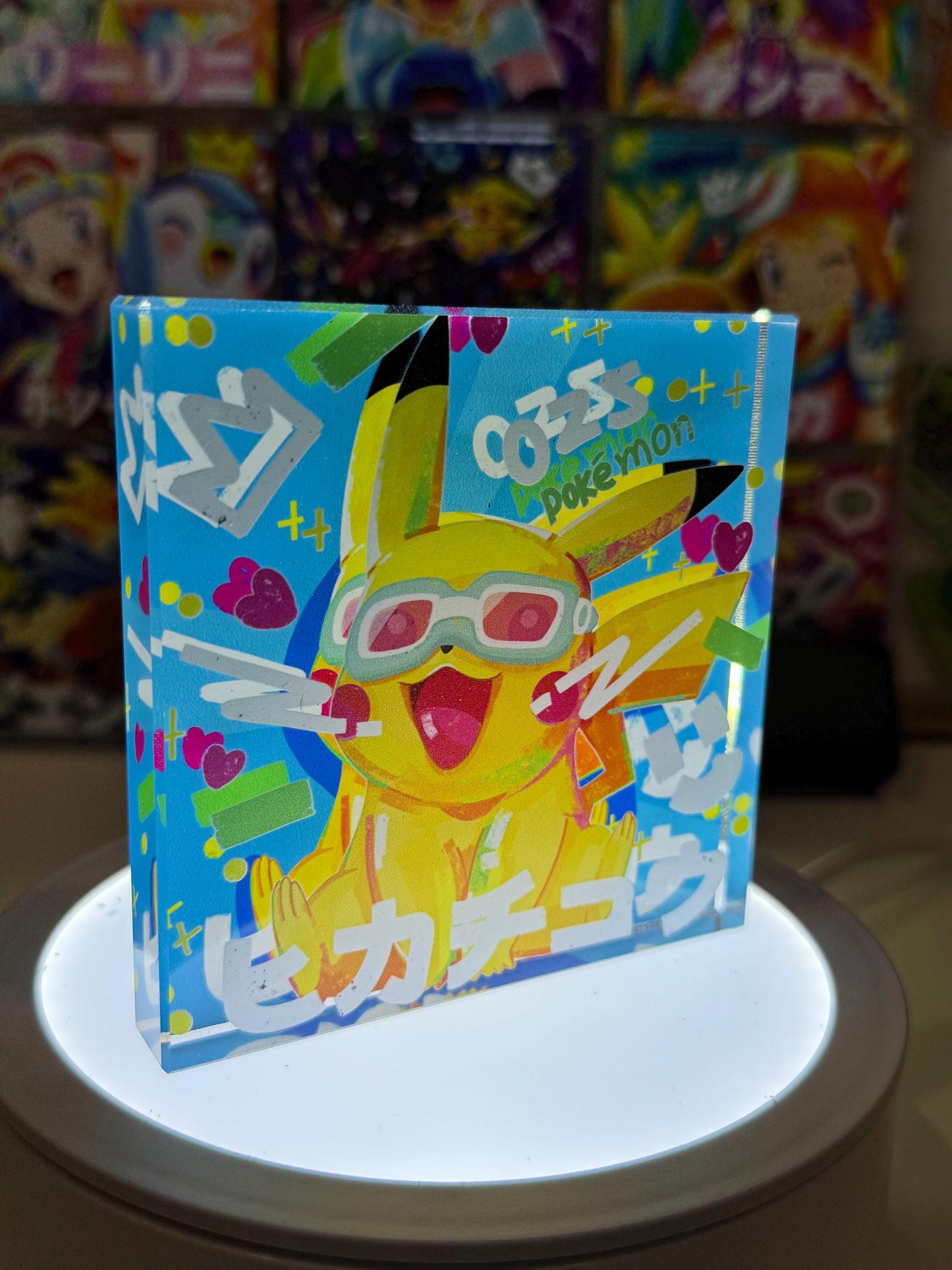 Pikachu CustomMade Pokemon Acrylic Crystal Block-10cm Handcrafted Gift for Collectors TCG PTCG-Pikachu Charizard Original Display Art