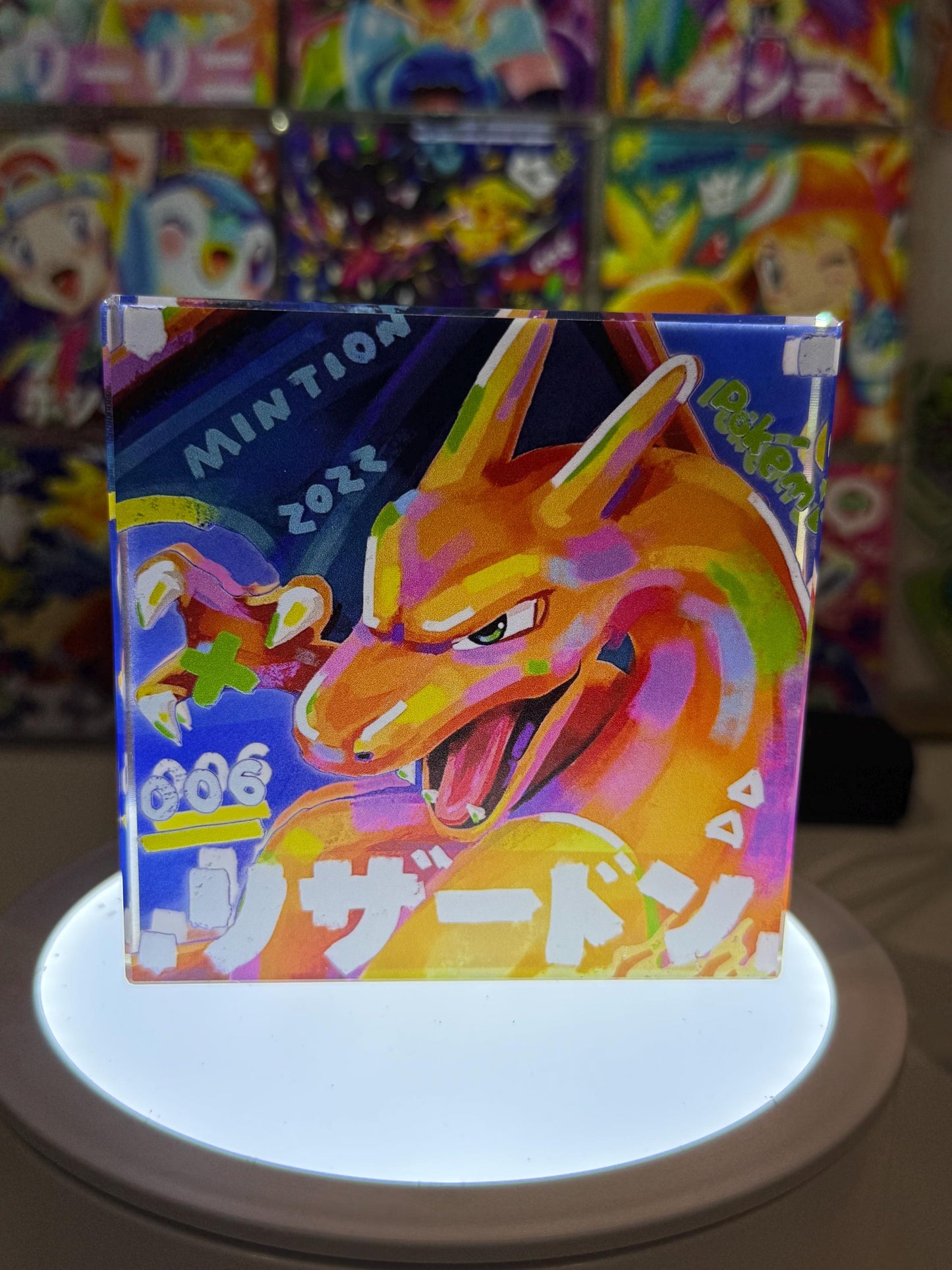 Charizard CustomMade Pokemon Acrylic Crystal Block-10cm Handcrafted Gift for Collectors TCG PTCG-Pikachu Charizard Original Display Art