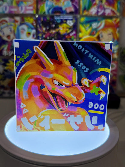 Charizard CustomMade Pokemon Acrylic Crystal Block-10cm Handcrafted Gift for Collectors TCG PTCG-Pikachu Charizard Original Display Art
