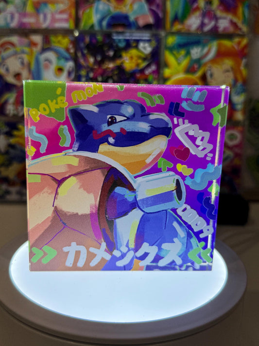 Blastoise CustomMade Pokemon Acrylic Crystal Block-10cm Handcrafted Gift for Collectors TCG PTCG-Pikachu Charizard Original Display Art