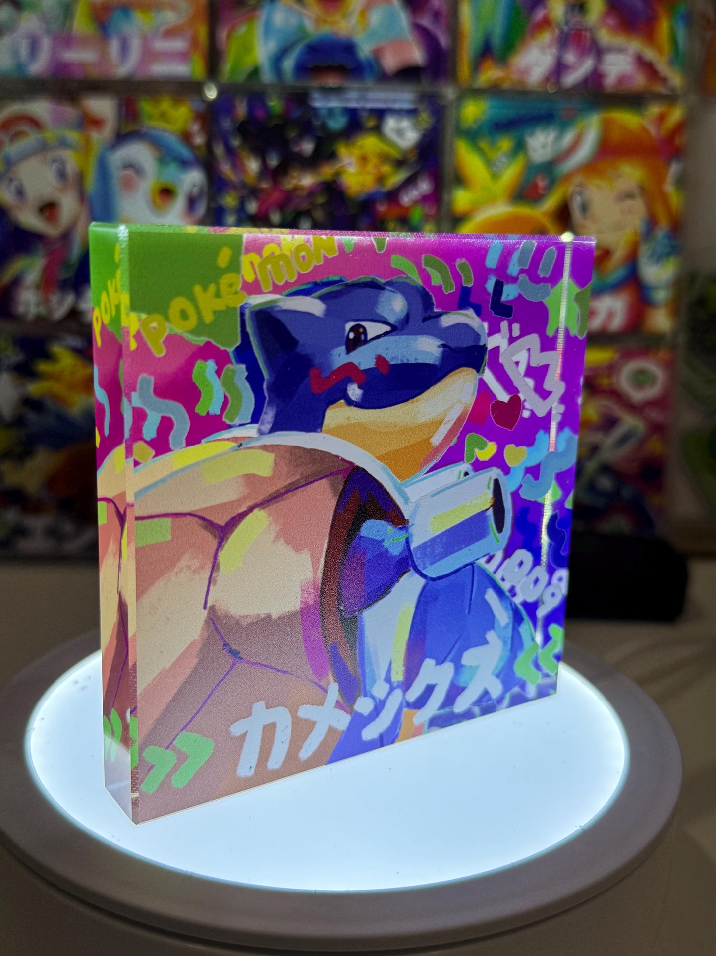 Blastoise CustomMade Pokemon Acrylic Crystal Block-10cm Handcrafted Gift for Collectors TCG PTCG-Pikachu Charizard Original Display Art