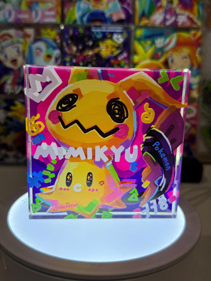 Mimikyu CustomMade Pokemon Acrylic Crystal Block-10cm Handcrafted Gift for Collectors TCG PTCG-Pikachu Charizard Original Display Art