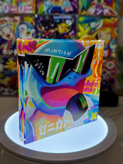 Squirtle CustomMade Pokemon Acrylic Crystal Block-10cm Handcrafted Gift for Collectors TCG PTCG-Pikachu Charizard Original Display Art